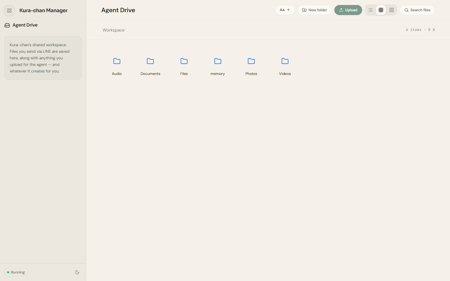 The Agent Drive page in the Dashboard