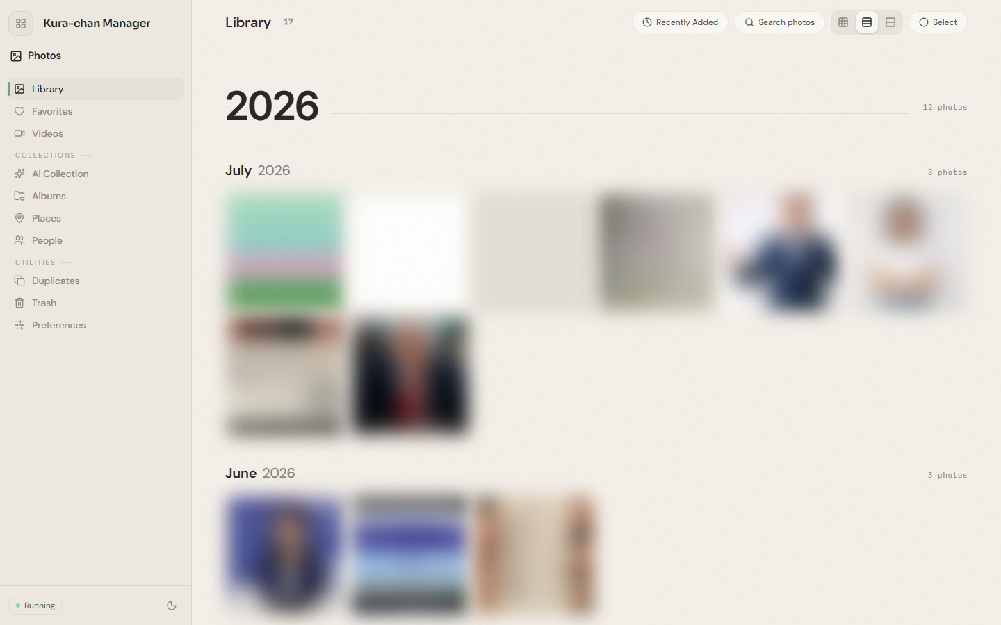 The Library page in the Dashboard