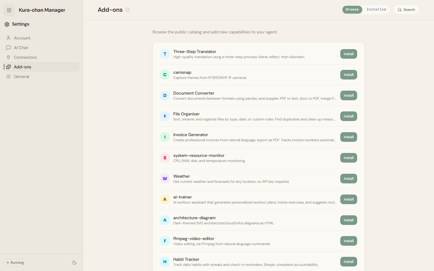 The Add-ons page in the Dashboard