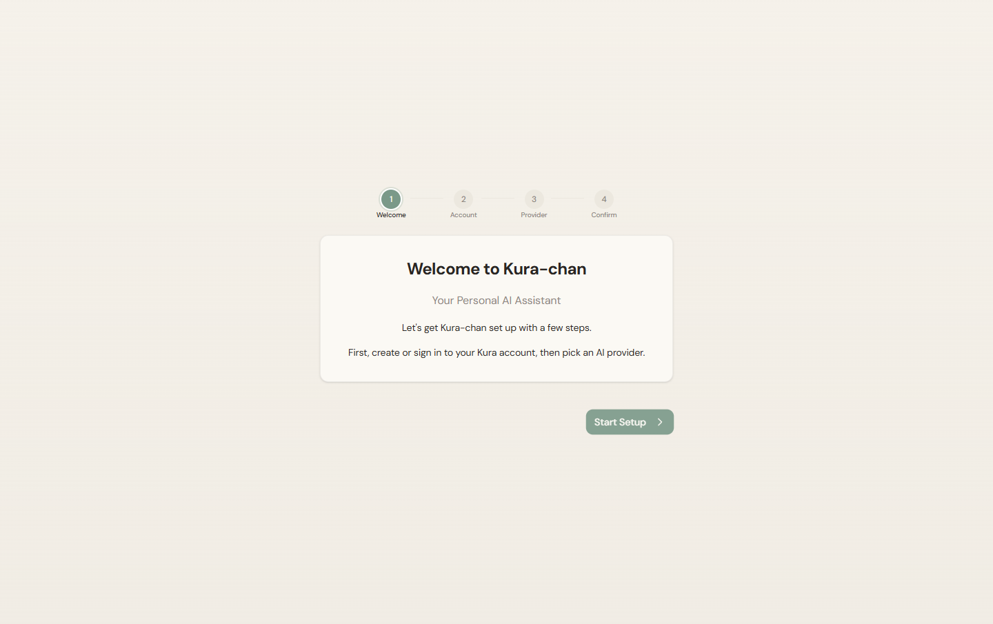 Setup wizard: Welcome