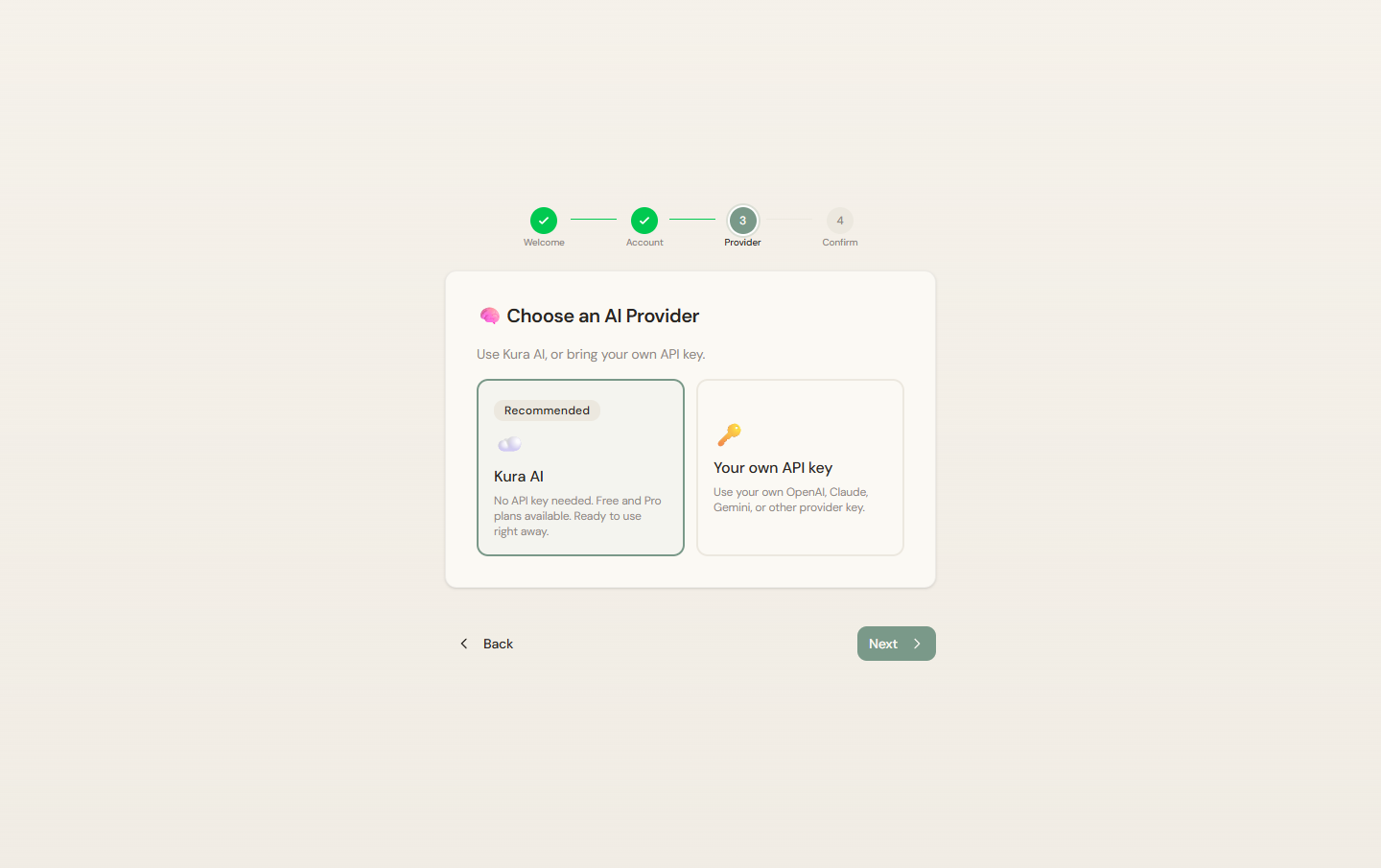 Setup wizard: Provider