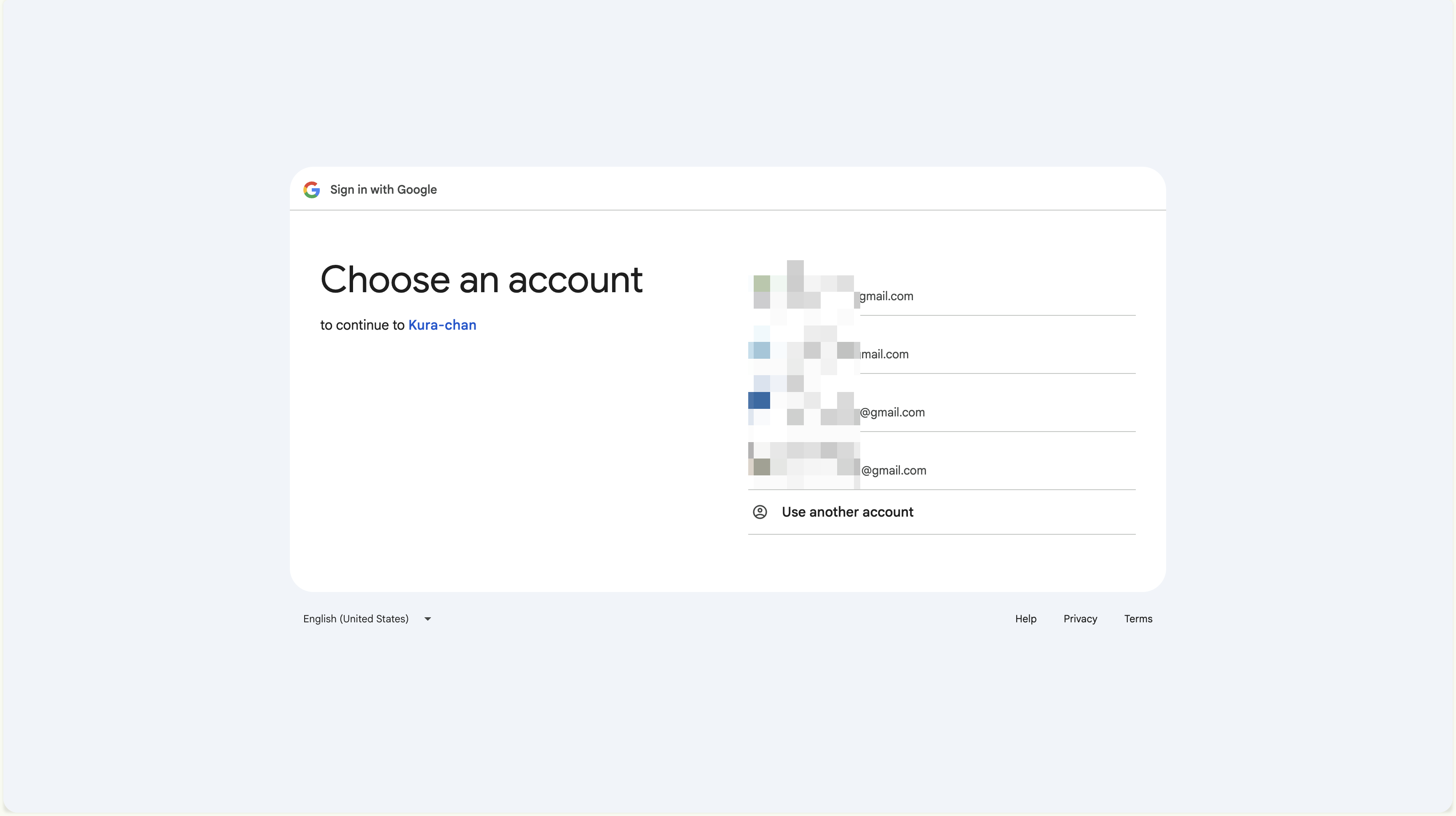 Google サインイン画面